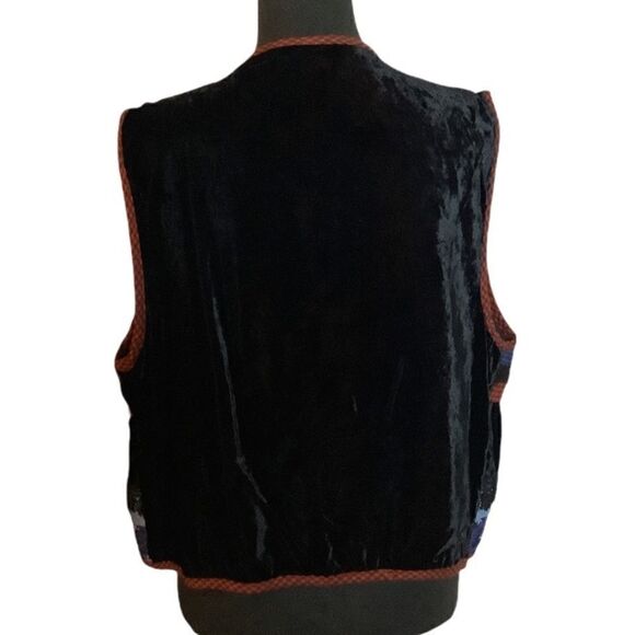 Mixed Media Velour Boho Vest - Picture 3 of 8